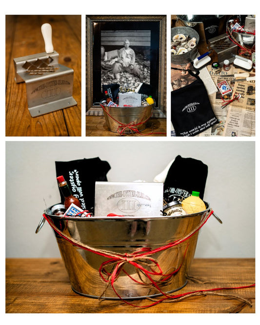 Discover The Oyster Sled’s Ultimate Oyster King Collection—an oyster shucking gift set with stainless steel tools, apron, forks, and more. Perfect gift for seafood lovers.