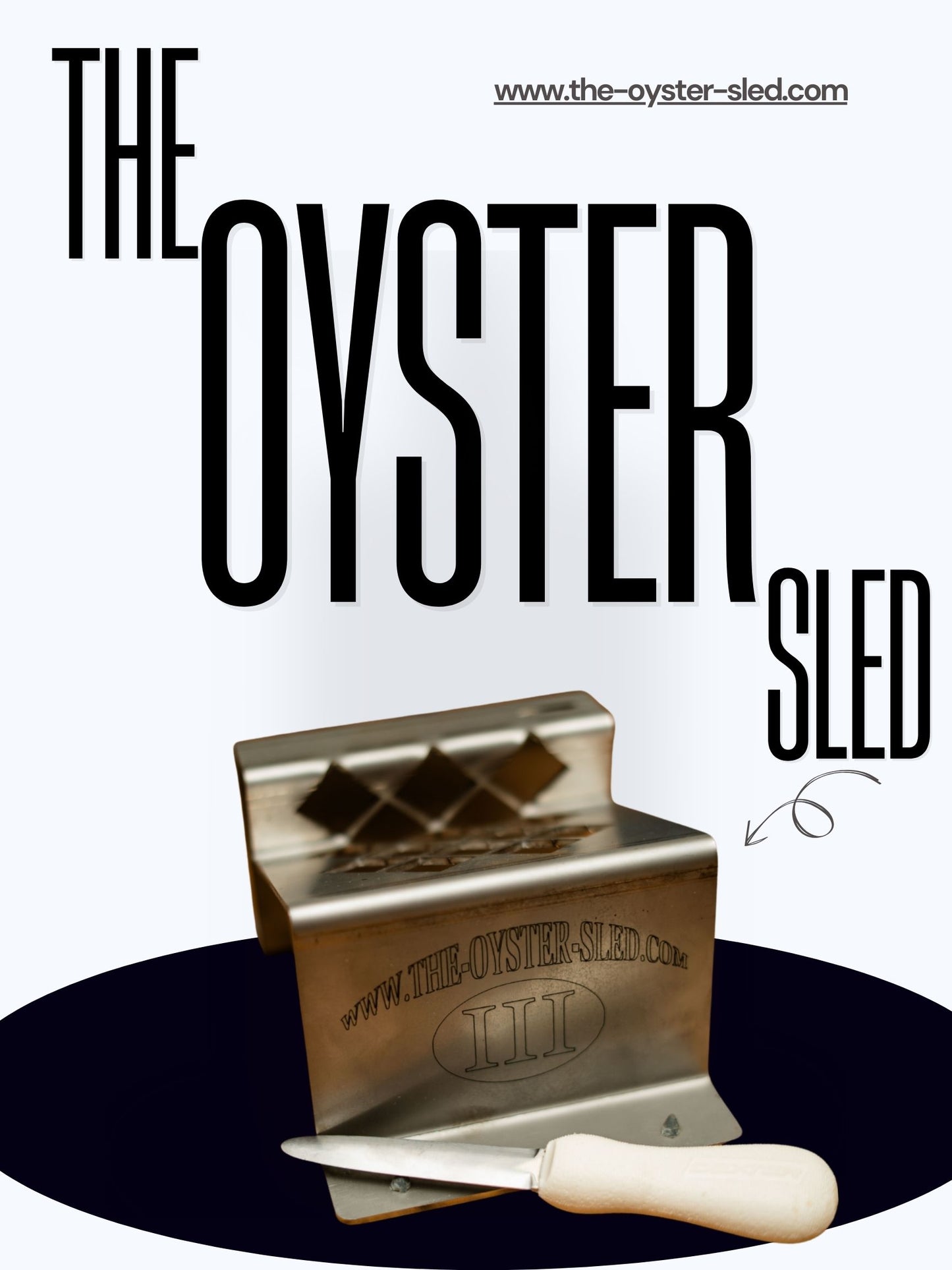 Oyster Sled with Oyster Knife Gift Set